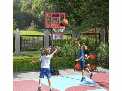 Canasta de baloncesto ajustable para niños, altura regulable de 200 a 260 cm, con ruedas y base con peso, de plástico, color (83 x 2 x 310 cm)