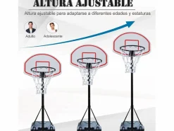 Discount Canasta de baloncesto blanco y negro 73x49x249 cm Cesta De Baloncesto