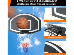 Discount Canasta de baloncesto de pared para interior y exterior, con tablero de polietileno irrompible, color (72,4 x 45,72 x 20 cm) Cesta De Baloncesto
