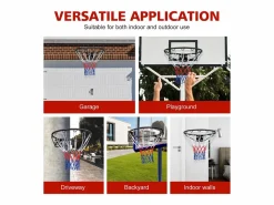 Online Canasta de baloncesto de repuesto resistente, para montaje en pared o puerta, de hierro y nailon, color (60 x 52 x 12 cm) Negro