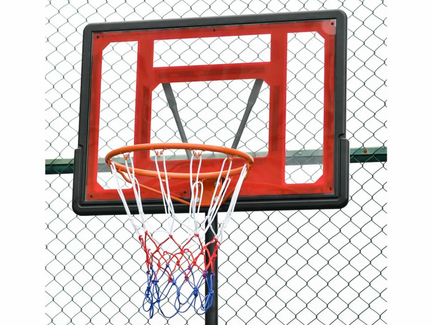 Homcom Canasta de baloncesto negro y rojo 75x83x261 cm