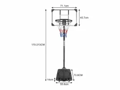 Clearance Canasta de baloncesto portátil de altura ajustable, policarbonato irrompible con ruedas, ratán sintético y acero, color (71 x 74 x 213 cm) Cesta De Baloncesto