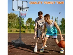 Clearance Canasta de baloncesto portátil de altura ajustable, policarbonato irrompible con ruedas, ratán sintético y acero, color (71 x 74 x 213 cm) Cesta De Baloncesto