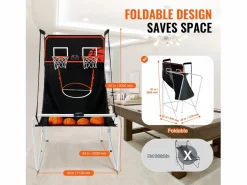 Hot Canasta de Baloncesto SucceBuy, Juego Arcade de Baloncesto Plegable de Doble Tiro para Interiores, 2 Jugadores, 4 Pelotas Cesta De Baloncesto