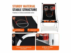 Hot Canasta de Baloncesto SucceBuy, Juego Arcade de Baloncesto Plegable de Doble Tiro para Interiores, 2 Jugadores, 4 Pelotas Cesta De Baloncesto