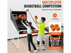 Hot Canasta de Baloncesto SucceBuy, Juego Arcade de Baloncesto Plegable de Doble Tiro para Interiores, 2 Jugadores, 4 Pelotas Cesta De Baloncesto