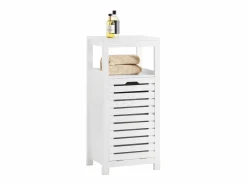 Sobuy Canasto para la Colada Mueble de baño con cesto para Ropa Sucia Amario para baño 42 x 30 x 90 cm BZR67-W ES