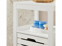 Sobuy Canasto para la Colada Mueble de baño con cesto para Ropa Sucia Amario para baño 42 x 30 x 90 cm BZR67-W ES