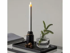 Outlet Candelabro Ulricehamn con luz LED negra. Portavelas Y Vela