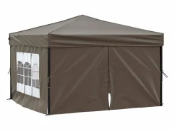 New Carpa de fiesta plegable con paredes laterales gris taupe 3x3 m ES822730 Topo