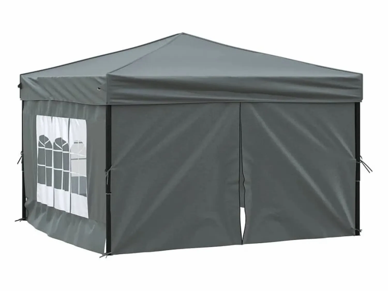 Carpa de fiesta plegable con paredes laterales antracita 3x3 m ES713260