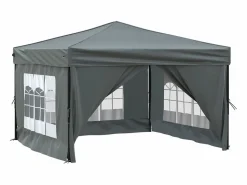 Carpa de fiesta plegable con paredes laterales antracita 3x3 m ES713260