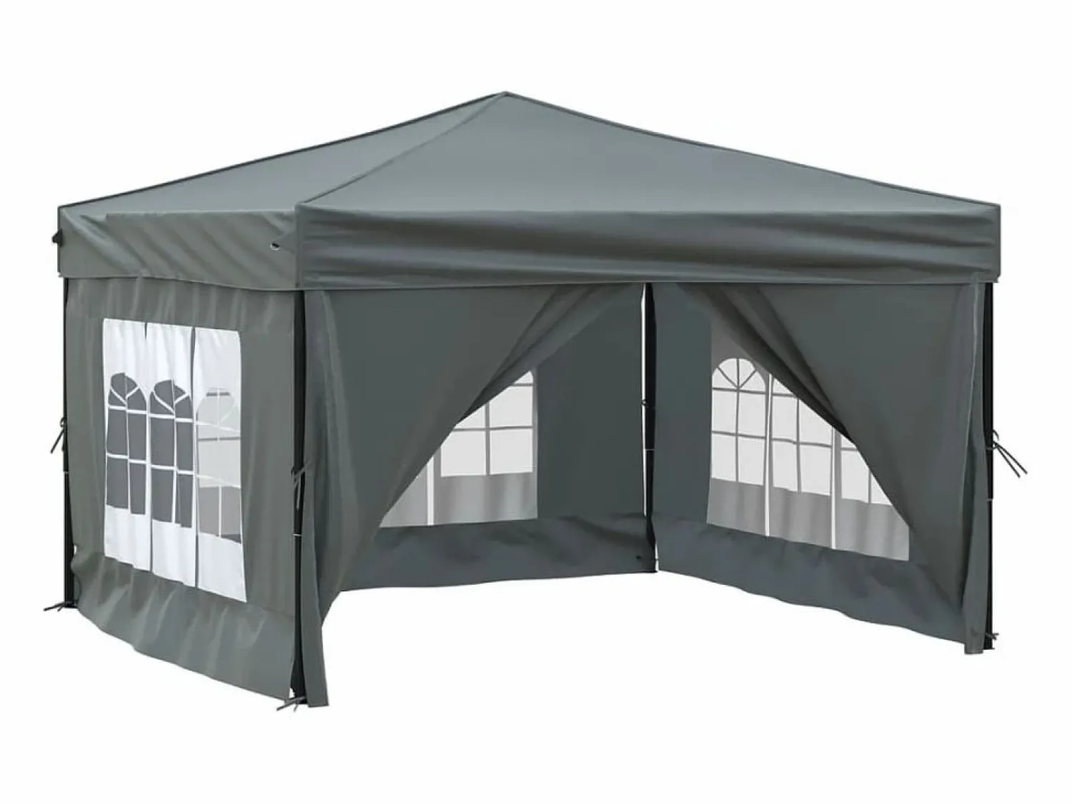 Carpa de fiesta plegable con paredes laterales antracita 3x3 m ES713260