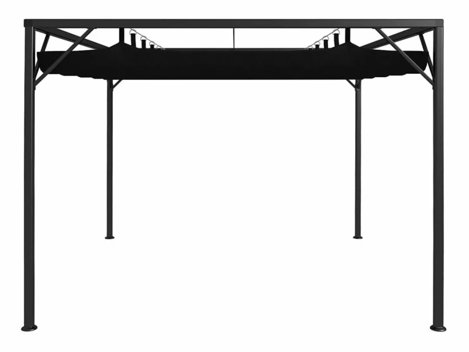 Hot Carpa de jardín con toldo retráctil 3x3 m Antracita Pérgola