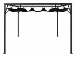 Hot Carpa de jardín con toldo retráctil 3x3 m Antracita Pérgola