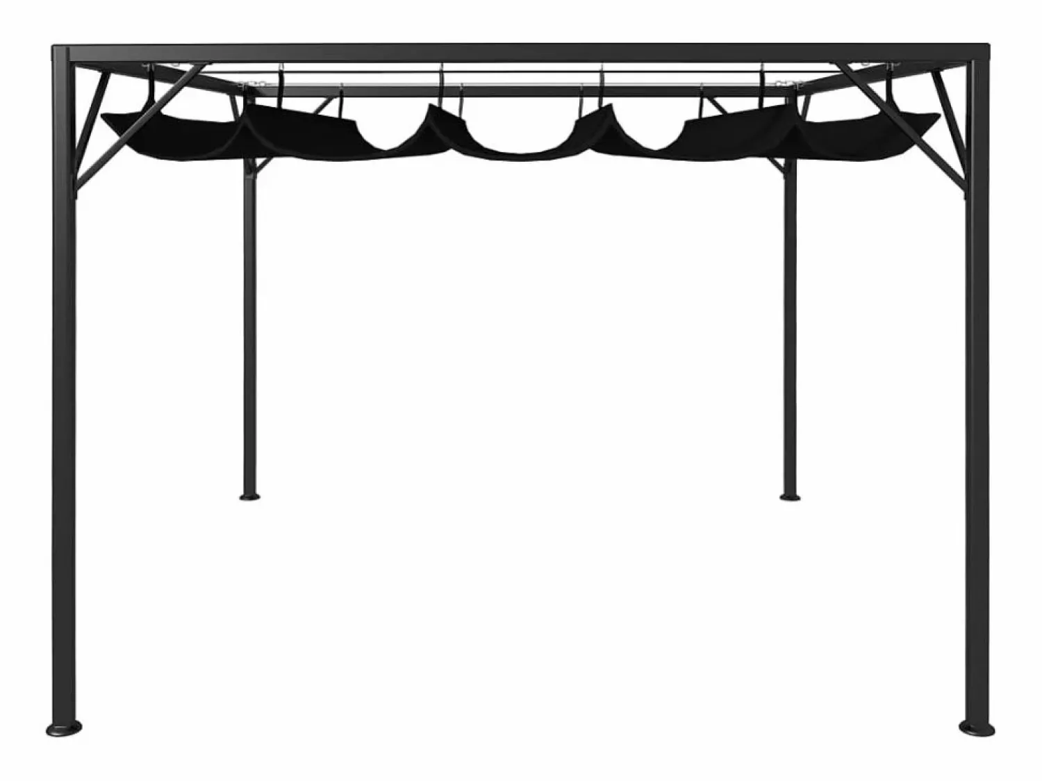 Hot Carpa de jardín con toldo retráctil 3x3 m Antracita Pérgola