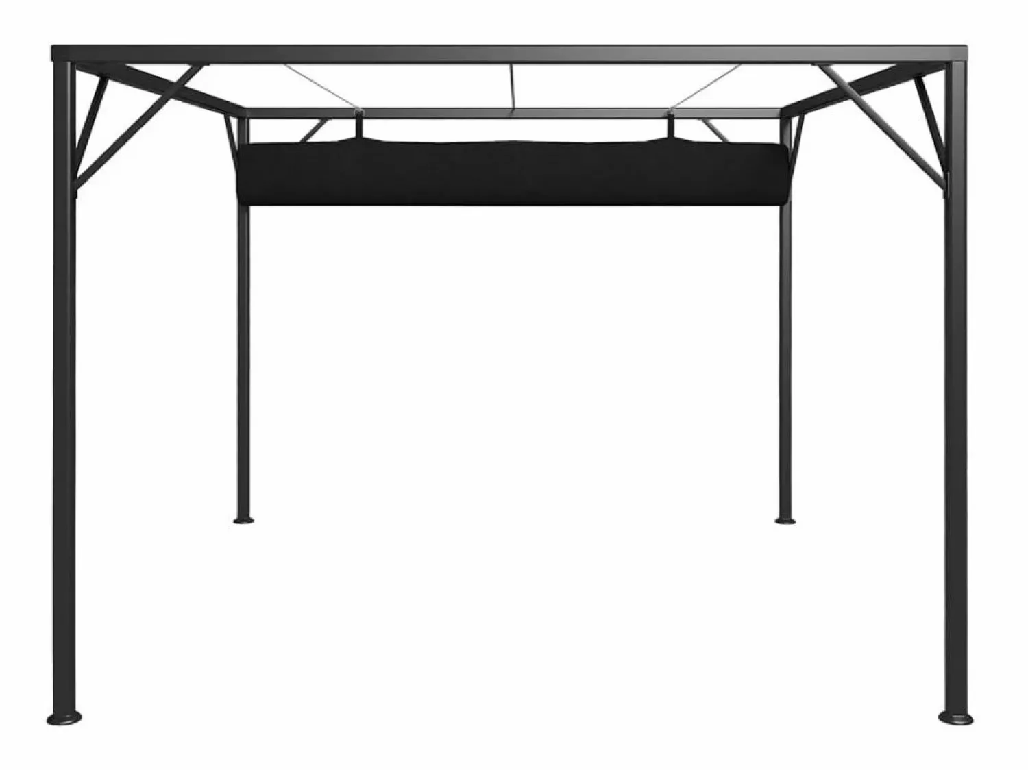 Hot Carpa de jardín con toldo retráctil 3x3 m Antracita Pérgola