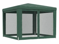 Best Carpa para fiestas con 4 paredes de malla HDPE 3x3 m ES903213 Verde