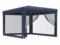 Discount Carpa para fiestas con 4 paredes de malla HDPE 3x4 m ES623135 Azul