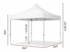 Online Carpa plegable profesional de aluminio con estructura hexagonal, Market-Pro 3X3, color , impermeable Cenador Y Quiosco