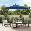 Discount Garden Furniture Carrickboy Sombrilla voladiza con luces LED y poste de acero azul 300 cm
