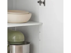 Online Sobuy Carrito Auxiliar de Cocina con 2 Puertas 1 Cajón 1 Toallero y 4 Ruedas Carro de Servir Multiusos Armario de Cocina 74.5x 45,5 x 91 cm FKW119-WN ES Blanco