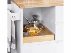 Discount Sobuy Carrito Auxiliar de Cocina con 2 Cajones FKW123-WN ES Blanco