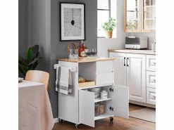 Discount Sobuy Carrito Auxiliar de Cocina con 2 Cajones FKW123-WN ES Blanco