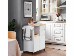 Discount Sobuy Carrito Auxiliar de Cocina con 2 Cajones FKW123-WN ES Blanco