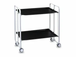 Don Hierro Carrito auxiliar plegable con ruedas - Estructura metálica blanca, 2 estantes s laminados – 72*66*43 cm - BAUHAUS
