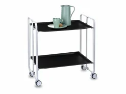 Don Hierro Carrito auxiliar plegable con ruedas - Estructura metálica blanca, 2 estantes s laminados – 72*66*43 cm - BAUHAUS