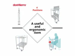 Don Hierro Carrito auxiliar plegable con ruedas - Estructura metálica blanca, 2 estantes s laminados – 72*66*43 cm - BAUHAUS