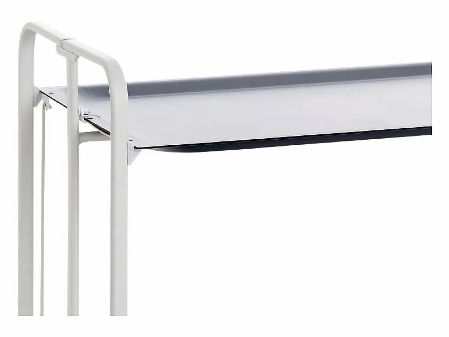 Don Hierro Carrito auxiliar plegable con ruedas - Estructura metálica blanca, 2 estantes laminados – 72*66*43 cm - BAUHAUS