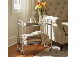 Don Hierro Carrito auxiliar plegable con ruedas - Estructura metálica gris, 2 estantes laminados decorado Vintage3 – 72*66*43 cm - BAUHAUS Multicolor