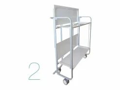 Outlet Carrito auxiliar plegable con ruedas - Estructura metálica gris, 2 estantes laminados color Haya – 72*66*43 cm - BAUHAUS Mueble Camarera