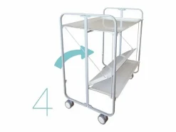 Outlet Carrito auxiliar plegable con ruedas - Estructura metálica gris, 2 estantes laminados color Haya – 72*66*43 cm - BAUHAUS Mueble Camarera