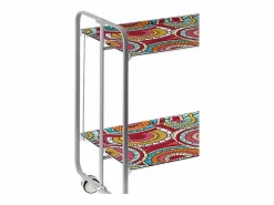 Don Hierro Carrito auxiliar plegable con ruedas - Estructura metálica gris, 2 estantes laminados decorado Abstracto – 72*66*43 cm - BAUHAUS