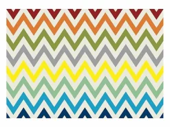 Don Hierro Carrito auxiliar plegable con ruedas - Estructura metálica blanca, 2 estantes laminados Decorado Zigzags colores – 72*66*43 cm - BAUHAUS
