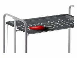 Outlet Don Hierro Carrito auxiliar plegable con ruedas - Estructura metálica , 2 estantes laminados Decorado 