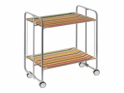 Online Don Hierro Carrito auxiliar plegable con ruedas - Estructura metálica gris, 2 estantes laminados decorado Rayas – 72*66*43 cm - BAUHAUS Multicolor