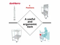 Carrito auxiliar plegable con ruedas - Estructura metálica negra, 2 estantes laminados s – 72*66*43 cm - BAUHAUS Mueble Camarera