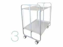 Hot Carrito auxiliar plegable con ruedas - Estructura metálica gris, 2 estantes laminados decorado Buhos – 72*66*43 cm - BAUHAUS Mueble Camarera