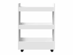 vidaxl Carrito de almacenaje estrecho de 3 niveles de madera de ingeniería blanca