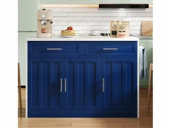 Best Carrito de cocina - Isla de cocina con 2 cajones y 3 puertas - toallero y cable de alimentación de 1,5 m Isla Cocina