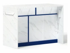 Best Carrito de cocina - Isla de cocina con 2 cajones y 3 puertas - toallero y cable de alimentación de 1,5 m Isla Cocina