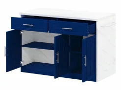 Best Carrito de cocina - Isla de cocina con 2 cajones y 3 puertas - toallero y cable de alimentación de 1,5 m Isla Cocina