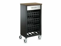 Sale Don Hierro Carrito de cocina, carrito verdulero - color Negro, Inox, Cerezo - 93*48*34 cm - KARA Marru00f3n chocolate