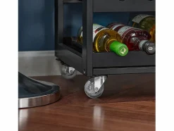 Online Sobuy Carrito de Cocina Carrito de Servir con 3 Puertas y 1 cajón L67cmxH87cmxD38cm FKW45-SCH ES Negro