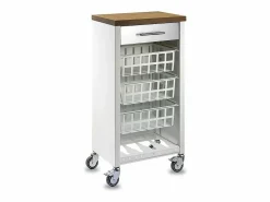 Best Don Hierro Carrito de cocina, carrito verdulero - color Blanco, Inox, Cerezo - 93*48*34 cm - KARA Marru00f3n chocolate