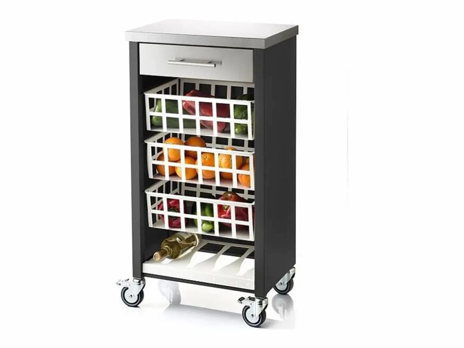 Discount Carrito de cocina, carrito verdulero – , Inox - 93*48*34cm - MOHER Mueble Camarera